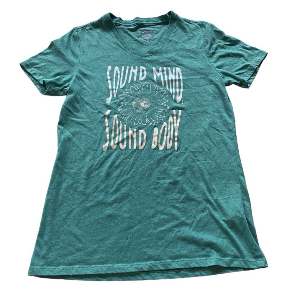 ASICS Women’s Aqua Blue/Green V-Neck T-shirt